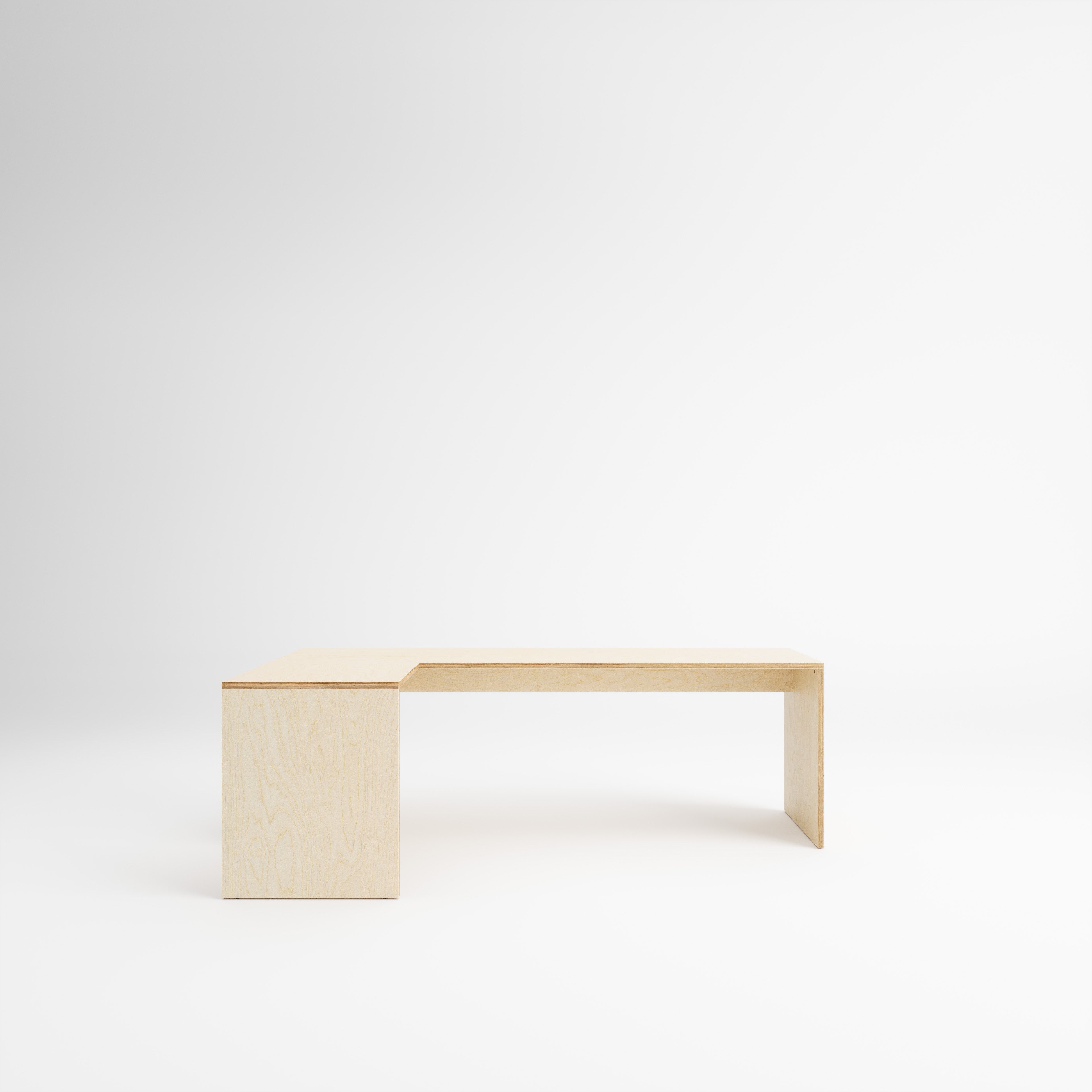Custom Plywood L Shape Desk with Solid Sides