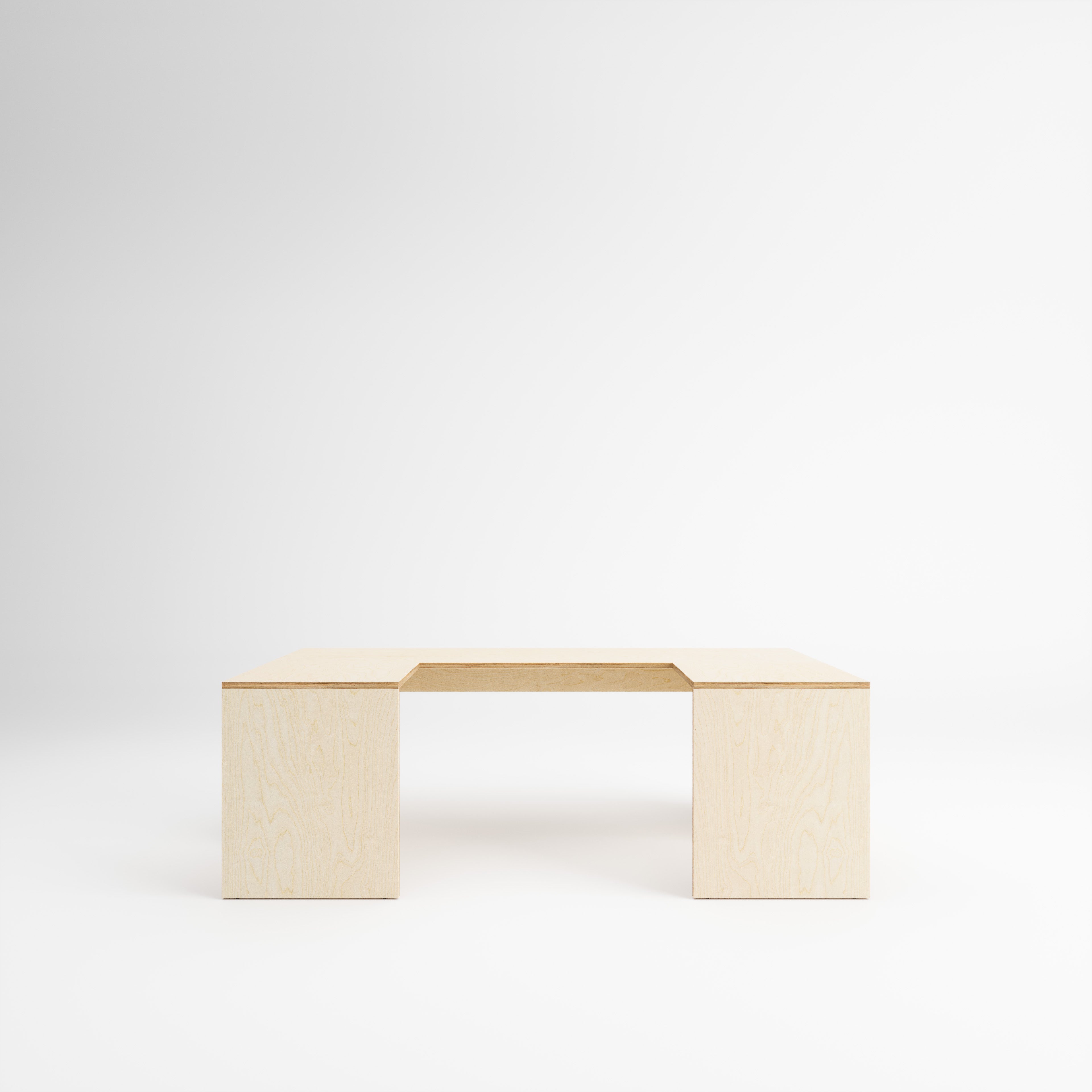 Custom Plywood U Shape Desk with Solid Sides